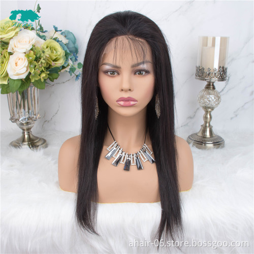 Unprocessed virgin human straight hair wigs,360 lace human hair wigs  for white women